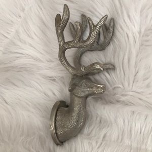 Rustic deer hook Silver toned country farmhouse wall decor rustic hunting cabin